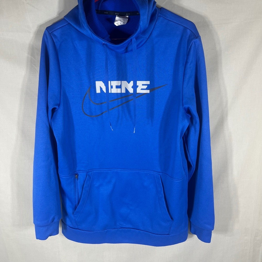 Nike Hoodie Therma-FIT Graphic Royal Blue Mens Small